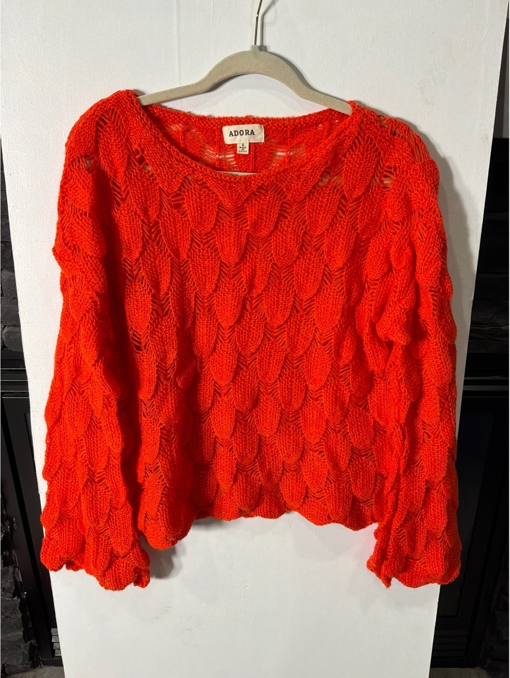 Adora orange open knit sweater size small